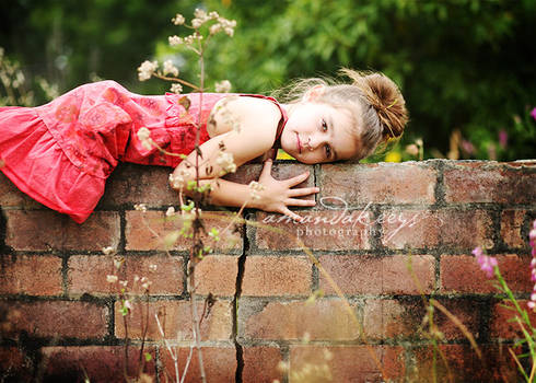 Girl on a wall