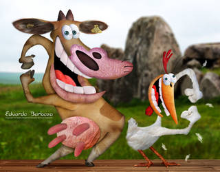 Untooned Cow and Chicken Cartoon Network