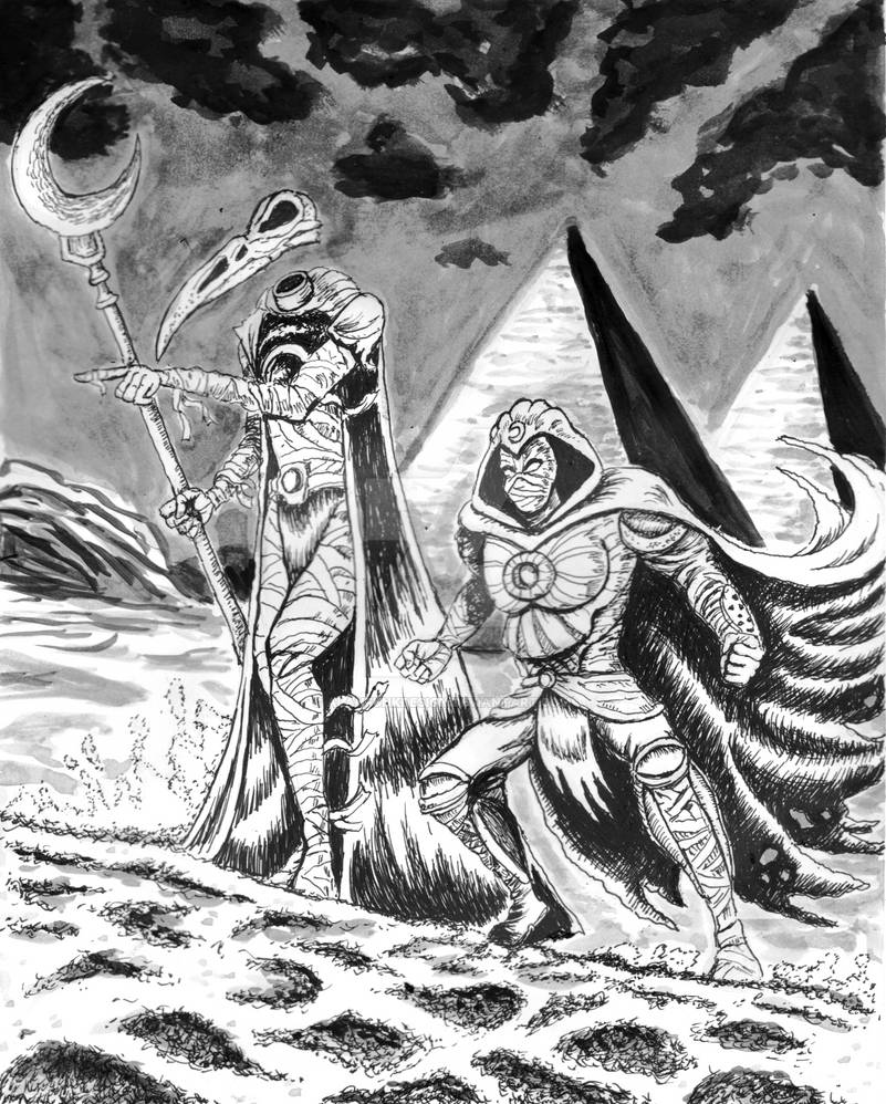 Moon Knight Inks Moon Knight Ink Drawing by AlanFunkDesign on DeviantArt