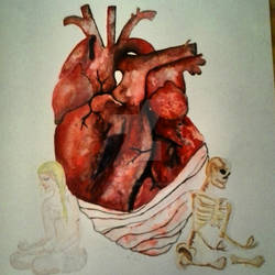 Meditation for the heart healing - watercolor