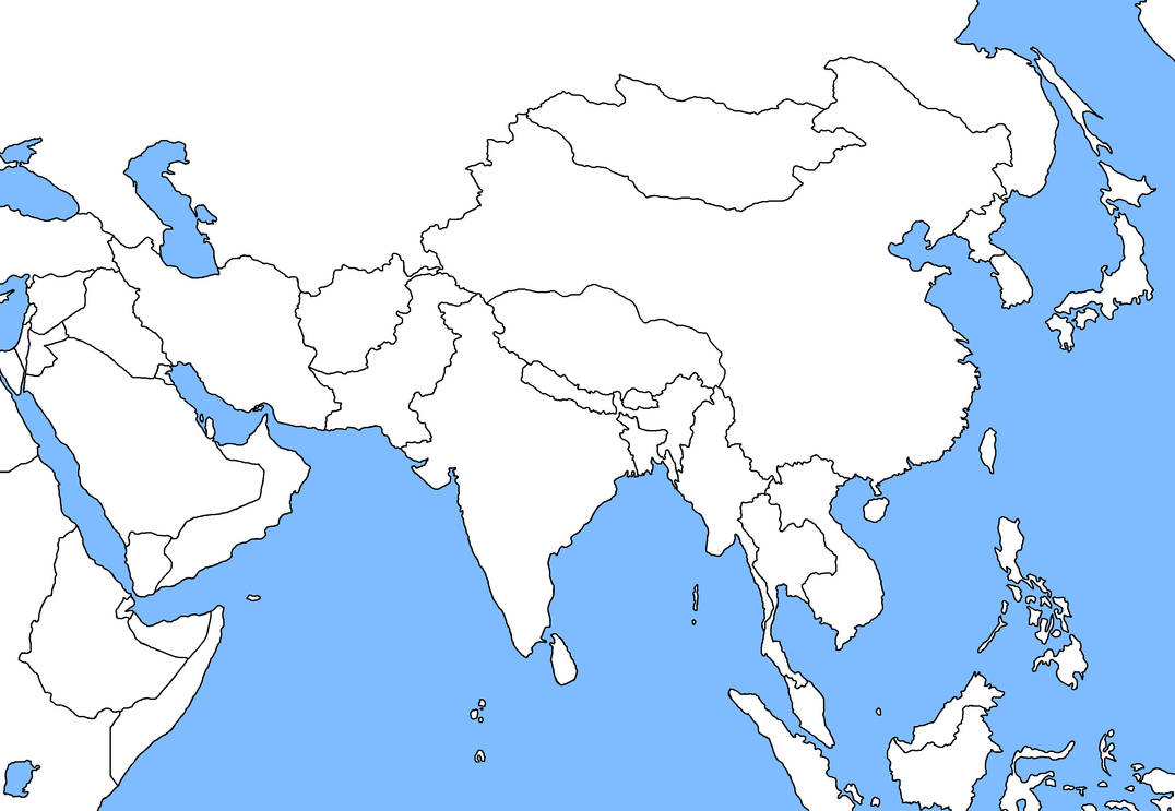 Blank Map of Asia (1950) by MountainDewMauiBlast on DeviantArt