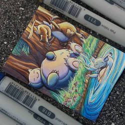 ACEO - Snorlax, Squirtle and Tyrunt