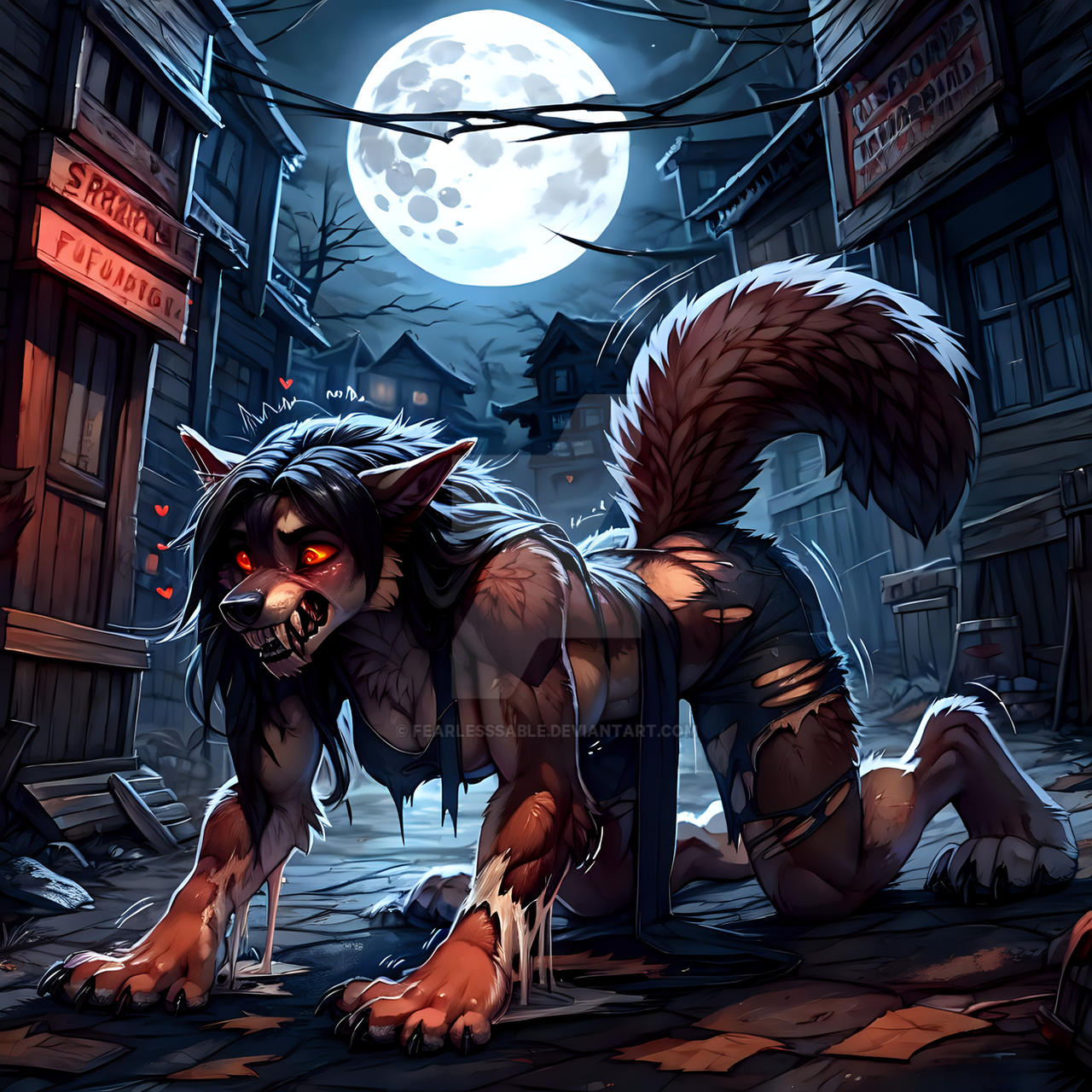 Earless Werewolf Full moon Werewolf TF by FearlessSable on DeviantArt