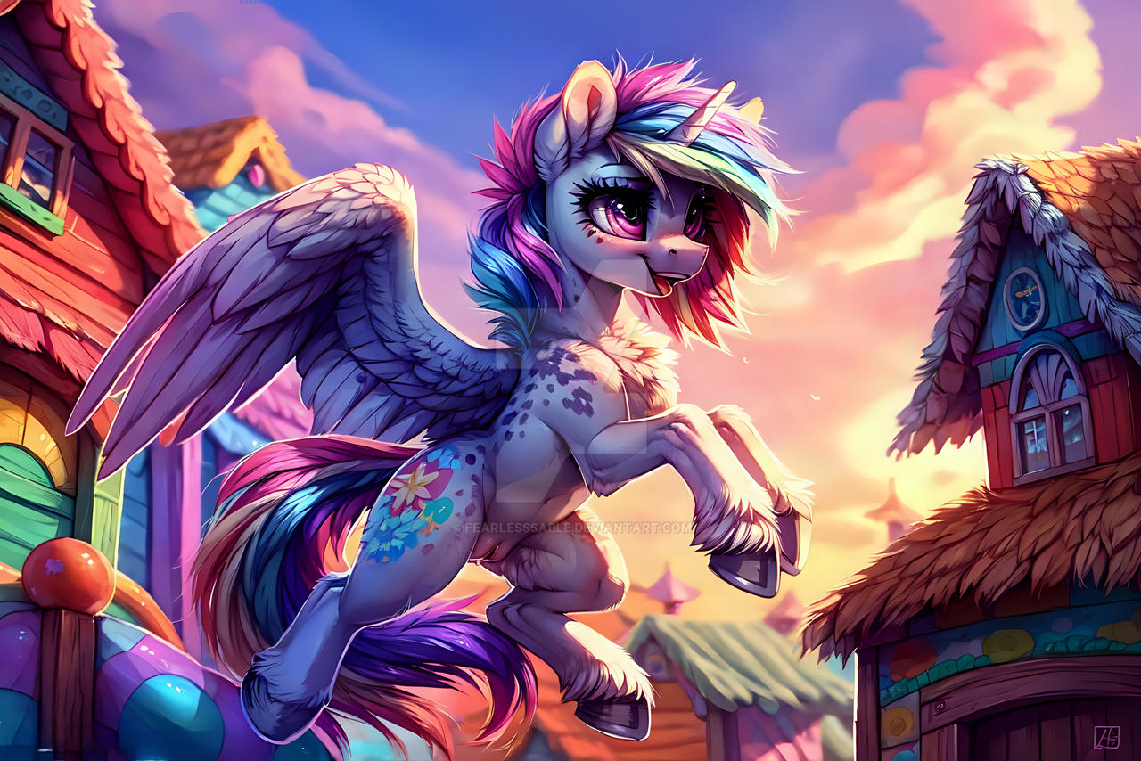 Pony In Flight Pegasus Pony flying in the sky by FearlessSable on DeviantArt