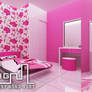 Pink teenage girl bedroom