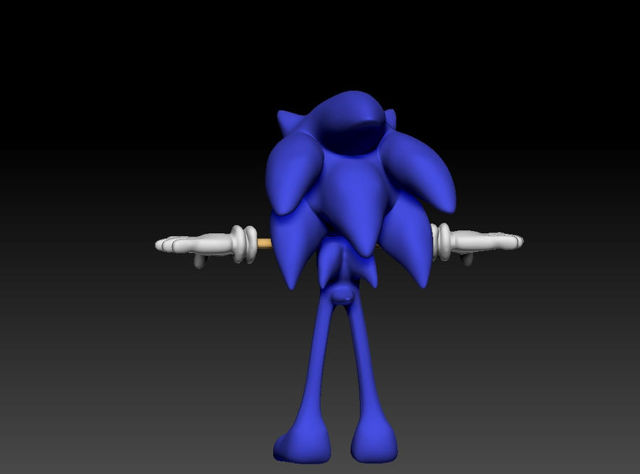Sonic Deviantart Textures Sonic ZBrush coloring texture back view WIP by MasterEni2009 on DeviantArt