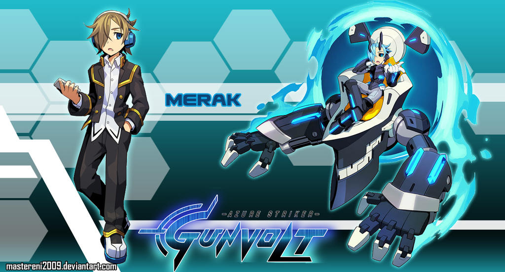 azure striker gunvolt wallpaper merak