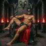 on the throne