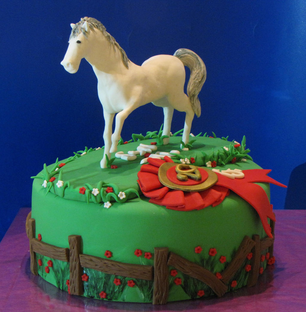 handsculpted fondant horse cake