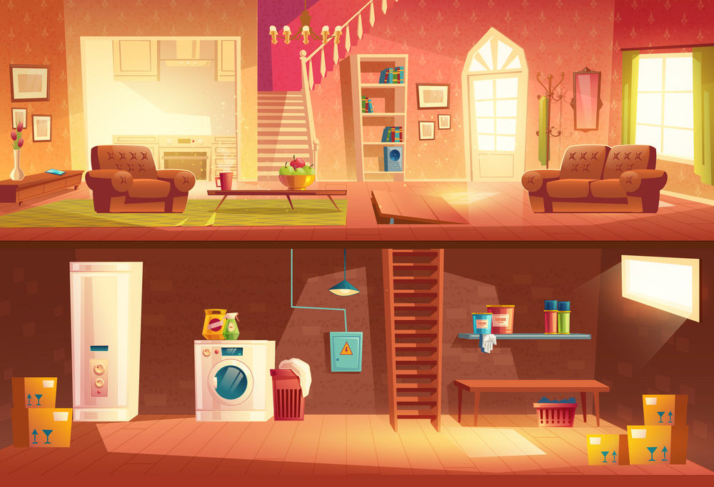Cartoon Living Room And Basement Background by AnimalToonStudios20 on  DeviantArt