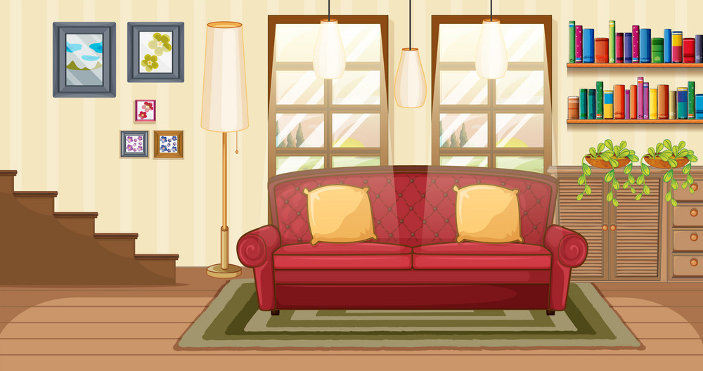 cartoon background living room selections