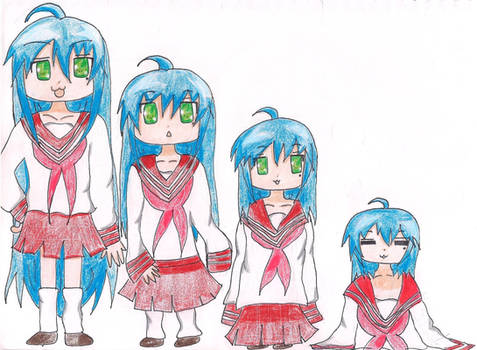 Art Request: Konata Izumi's 4 Stage Age Regression