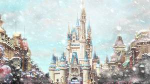 Disney castle in Winter - Wallpaper