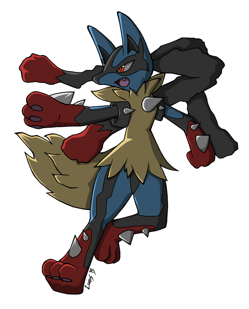 Shiny Mega Lucario Png - Fire Lucario, Transparent Png - 865x1252