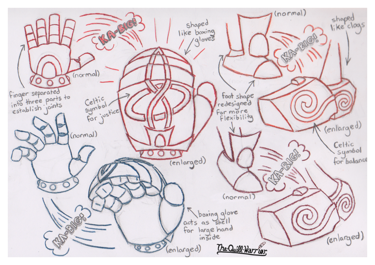 Sketch Dump #4 ~ Artie's Gauntlets and Boots