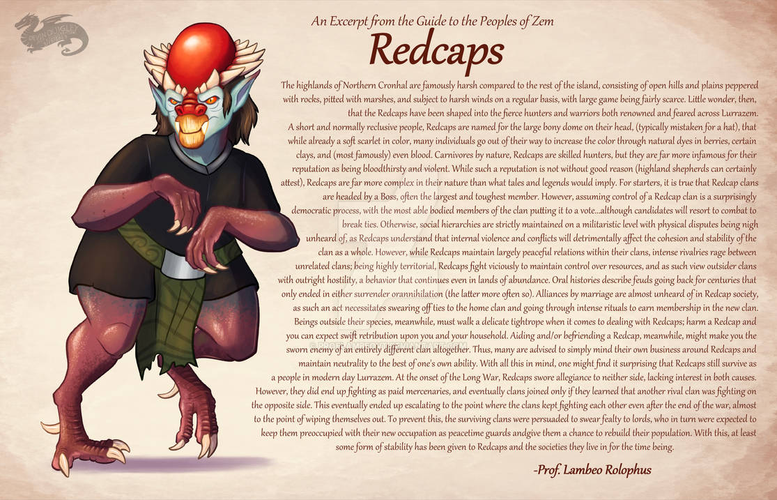 Guide to the Redcap by ProfLambeoVT on DeviantArt