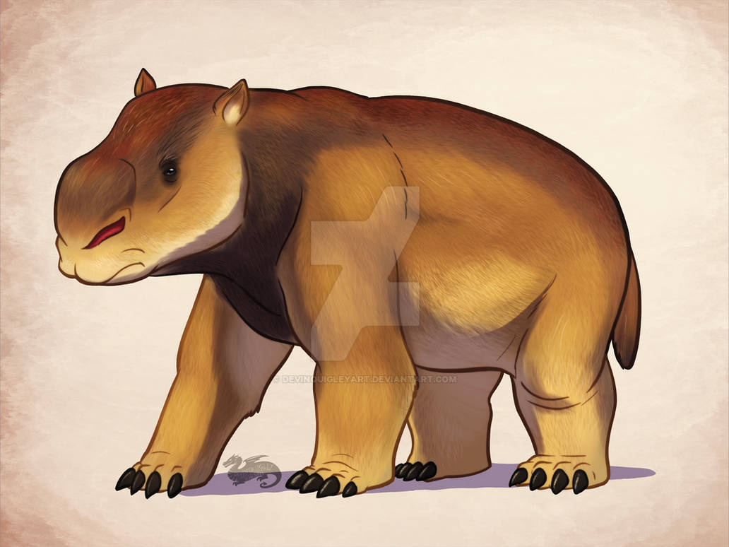 Barylambda Cartoon Paleovember 2023, Diprotodon by DevinQuigleyArt on DeviantArt