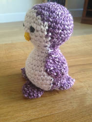 Purple Crochet Penguin Side