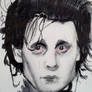 Edward Scissor hands watercolor portrait painting