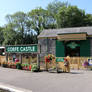 Steam train and railway at Corfe Dorset UK