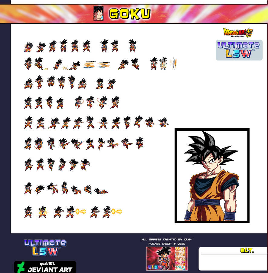 ULSW Goku Sprite Sheet (Recolour) by Poppin132 on DeviantArt