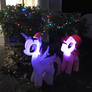 Holiday Twilight and Pinkie Inflatables