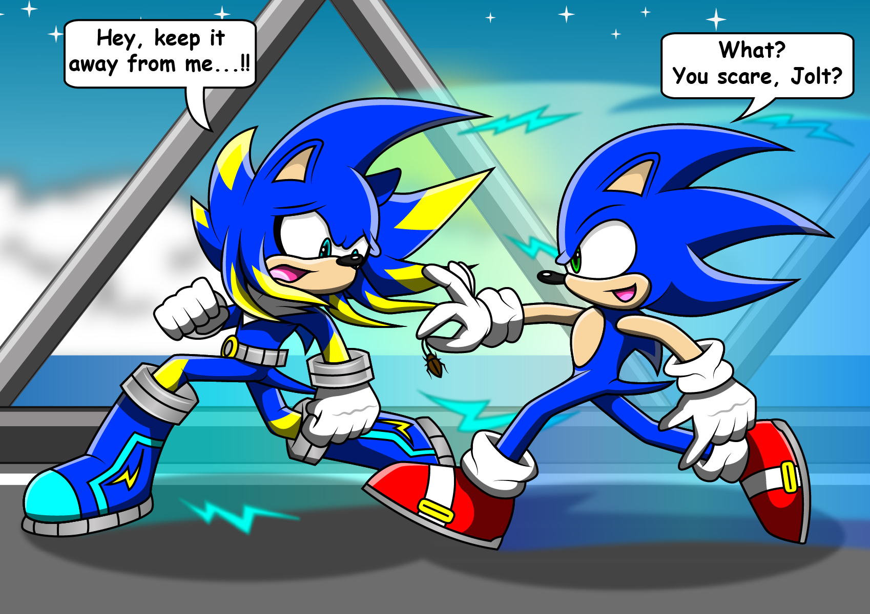 Chased by Sonic the hedgehog