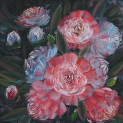 Peonies 3030 , oil painting