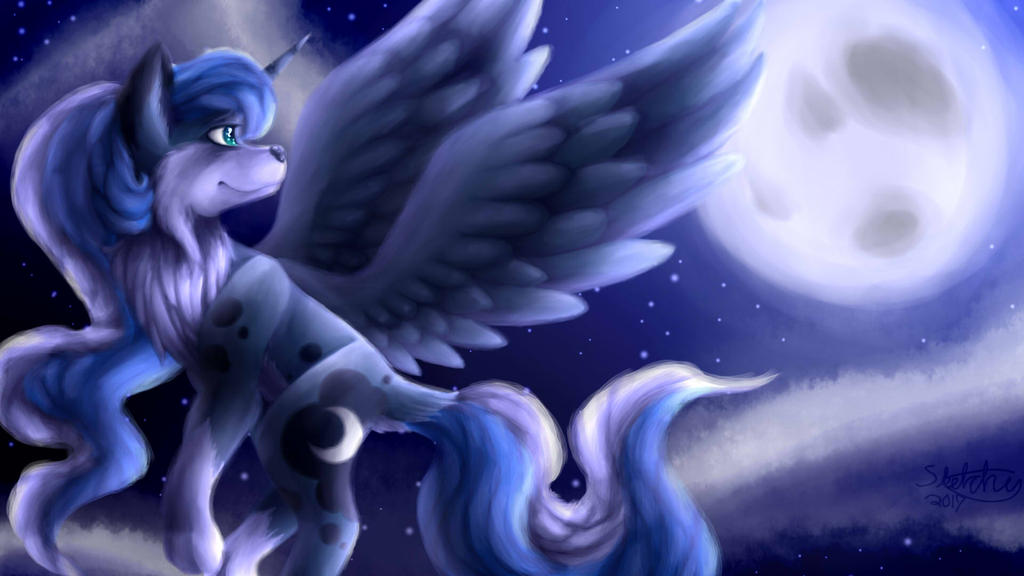 MLP - Luna Wolf REDRAW by Tay-Sketches