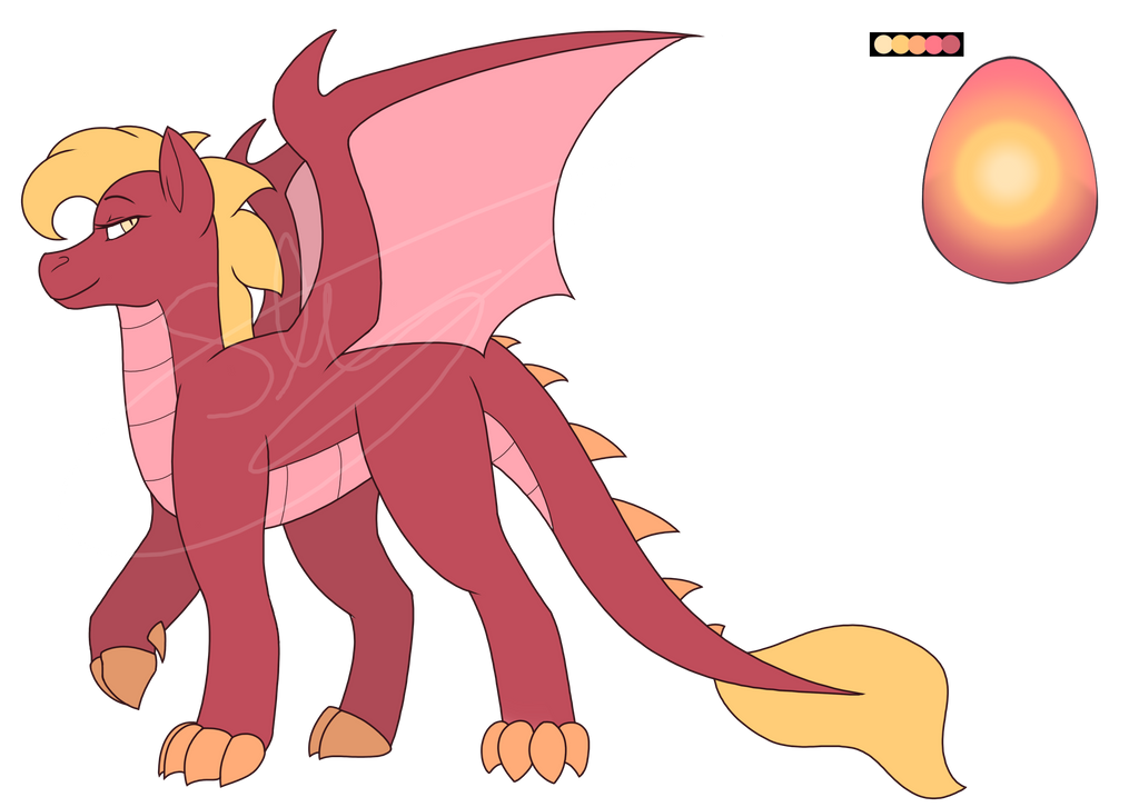 Sunset Dragon Pony Egg Adopt by Tay-Sketches