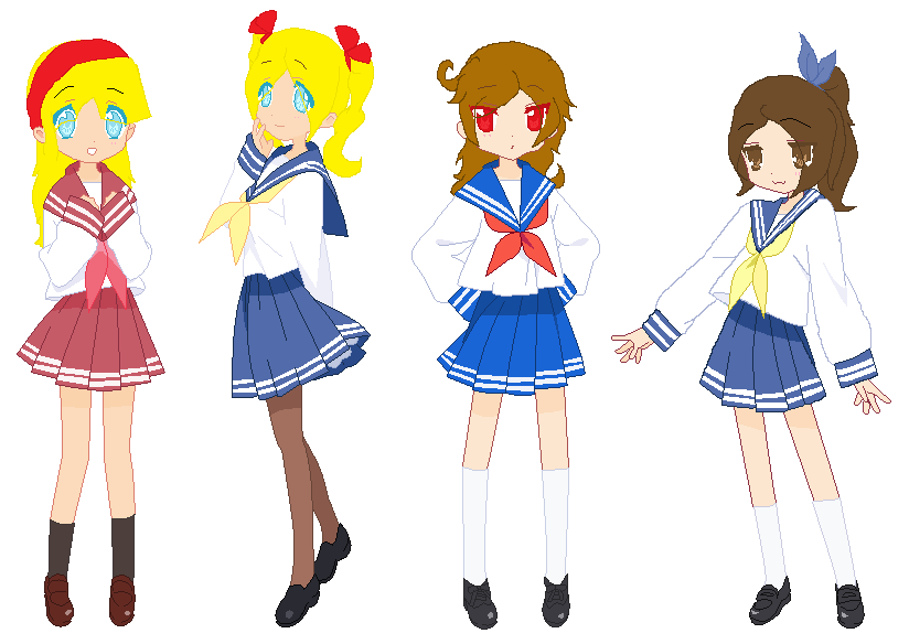 4 school Girls