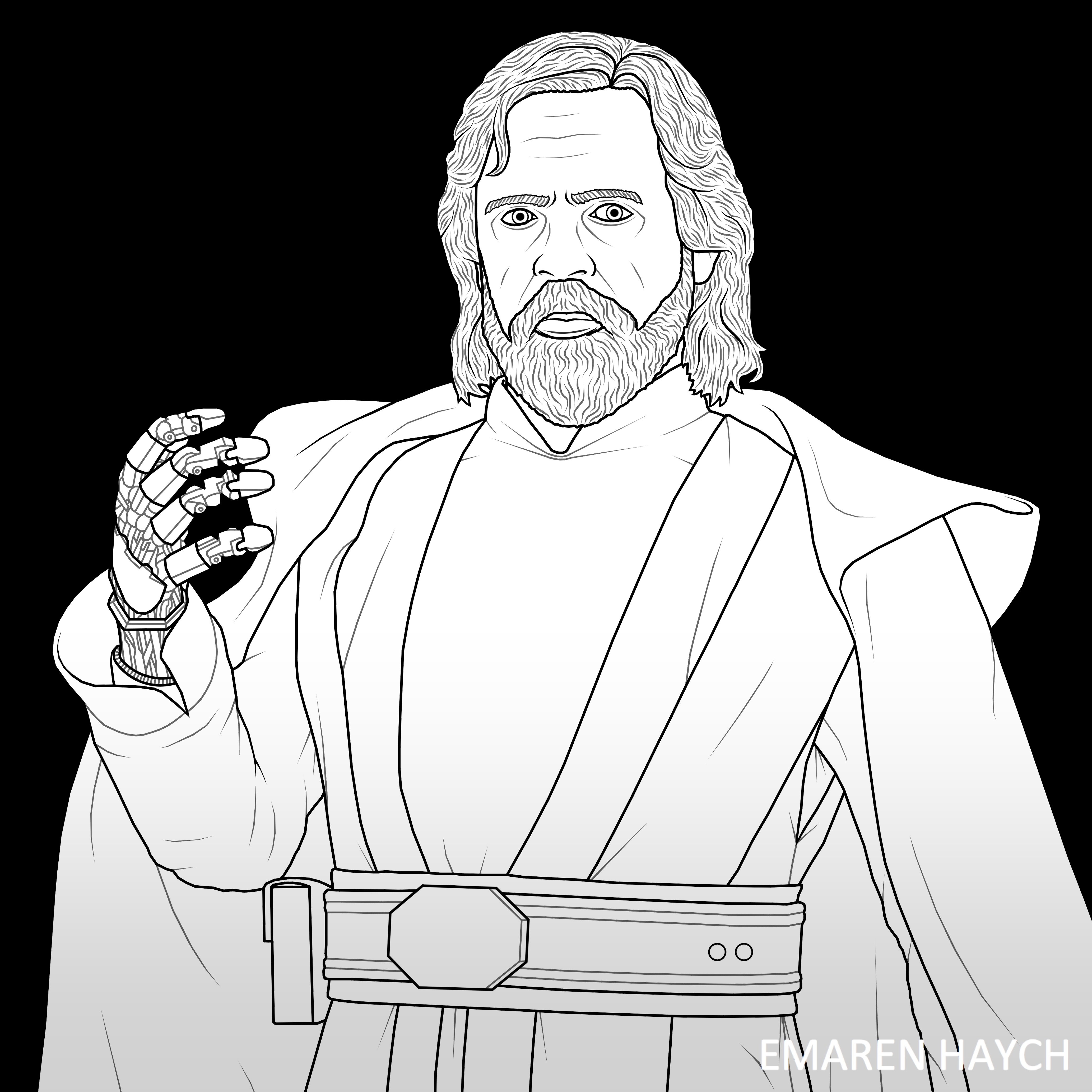 Old Man Luke (Line Art)