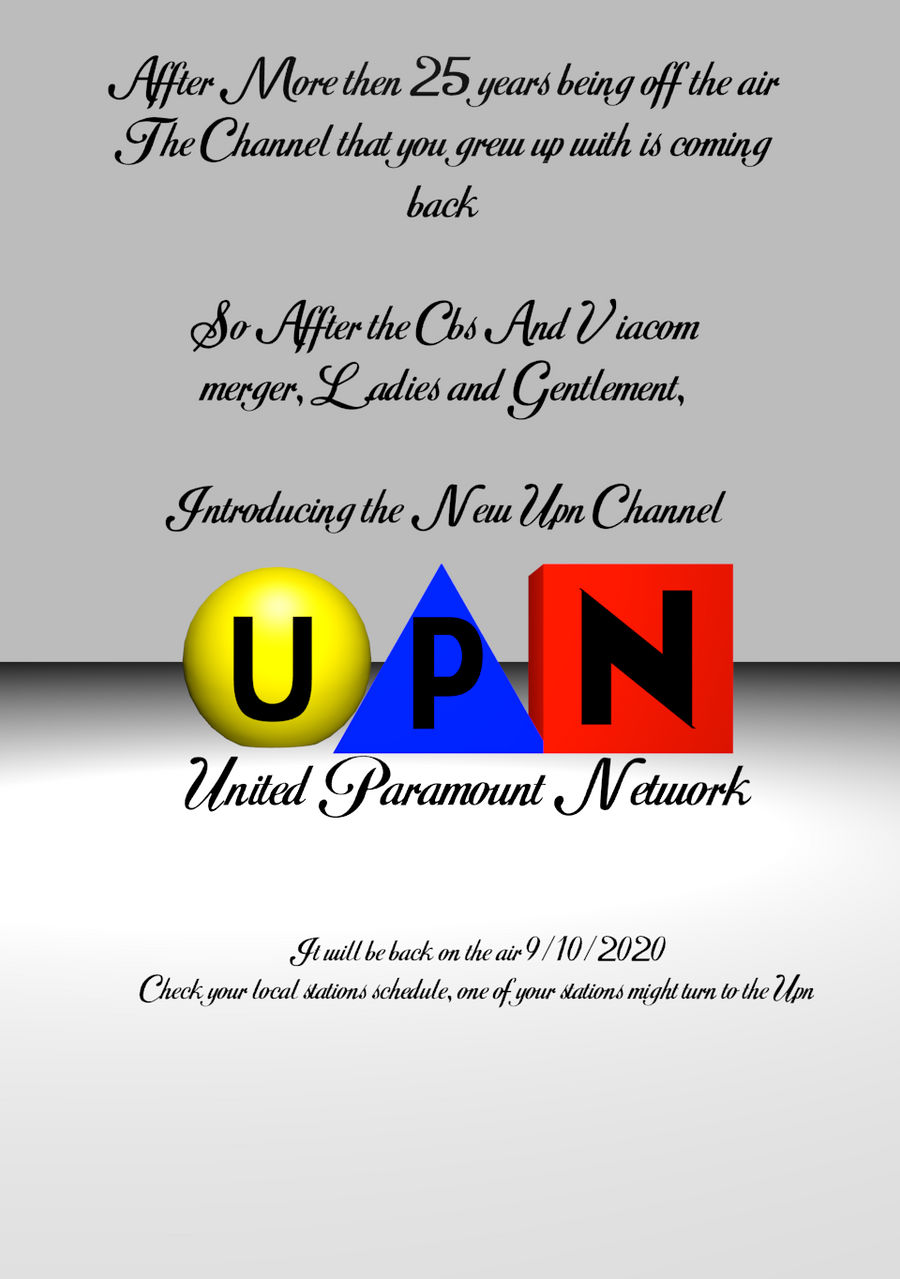 Upn Deviantart UPN Revival Poster 2020 by blenderremakesfan2 on DeviantArt