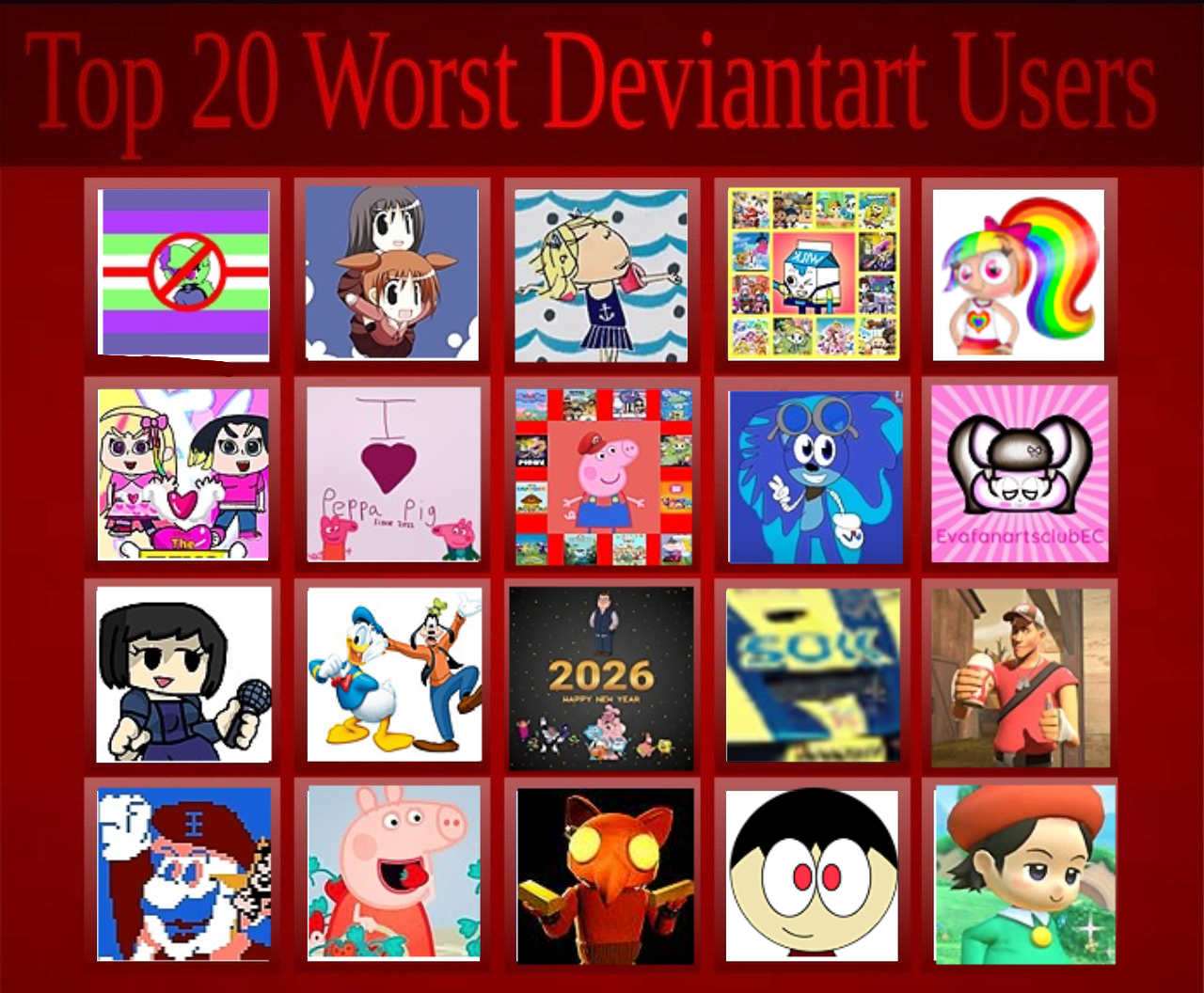 Deviantart Bad Characters Top 20 worst DeviantArt users by pandaKitty12 on DeviantArt