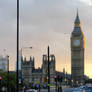 Sunset behind the clock tower