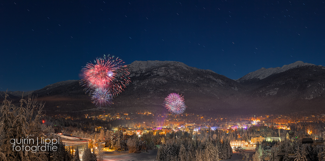 Whistler Silvester Panorama bei Nacht