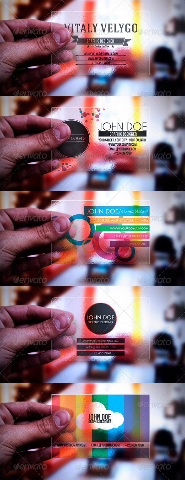 5 in 1 Transparent Business Cards