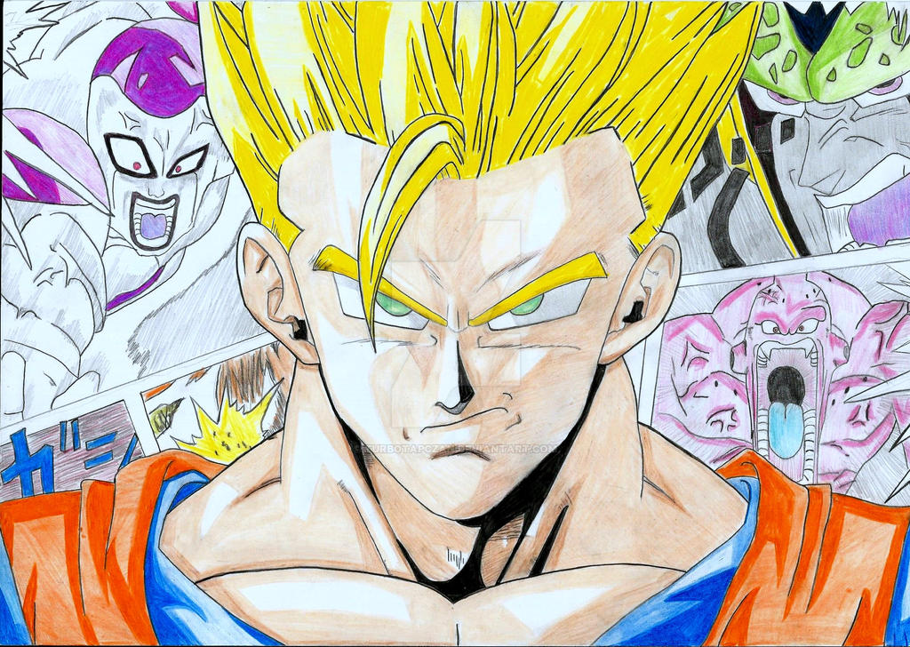 Freeza, Cell and Majin boo(sketches) by THEDK0 on DeviantArt
