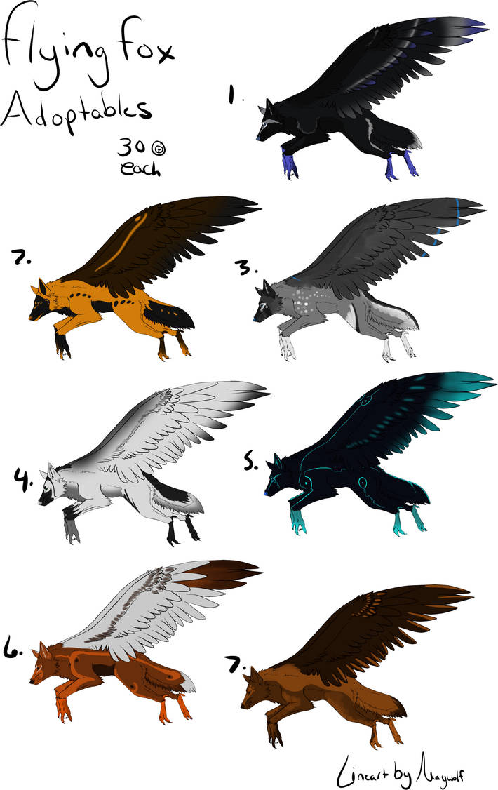 Fox Adaptables Flying Fox Adoptables by CloudyMayDay on DeviantArt