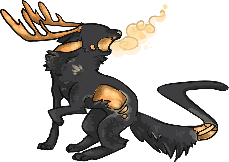 Liquid wolf deer design thing