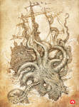 Kraken Unleashed by PaperCutIllustration