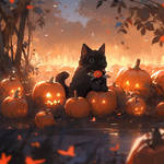 Pumpkin Patch Kitty by TenshiKun8