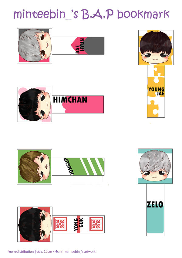 [Printables] B.A.P Bookmarks