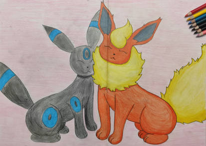 Umbreon and Flareon by Blitza by Eevee-Evolution-Club on DeviantArt