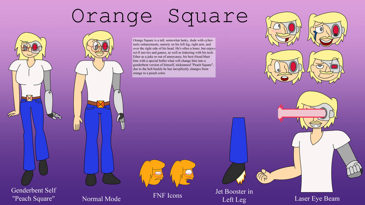 Orange Square Reference Sheet by GreenStarArtwork on DeviantArt