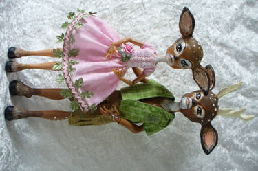 OOAK Custom Monster High deer couple