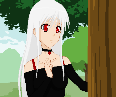 Anime Girl With Silver Hair And Red Eyes Request B By Kikyo19986