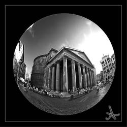 Fish-Eyed Pantheon BW