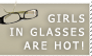 Girl Glasses Stamp