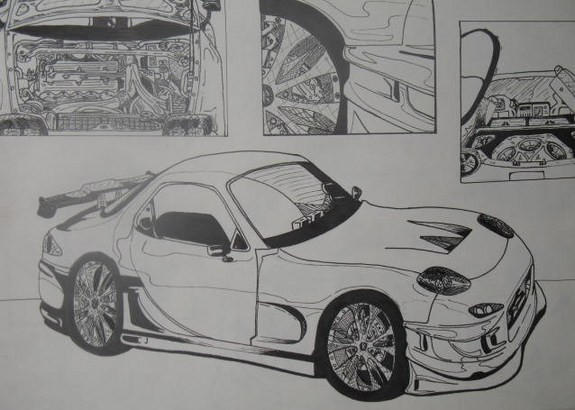 Drag Racing Rx7 Drawing rx7 by BI00hazard on DeviantArt